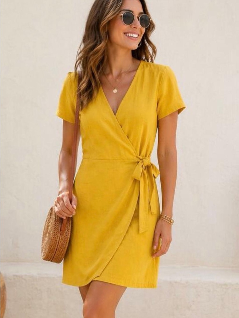 J. Crew Crepe Textured Knit Self-Tie Wrap Dress In Bronzed Topaz Short Sleeve